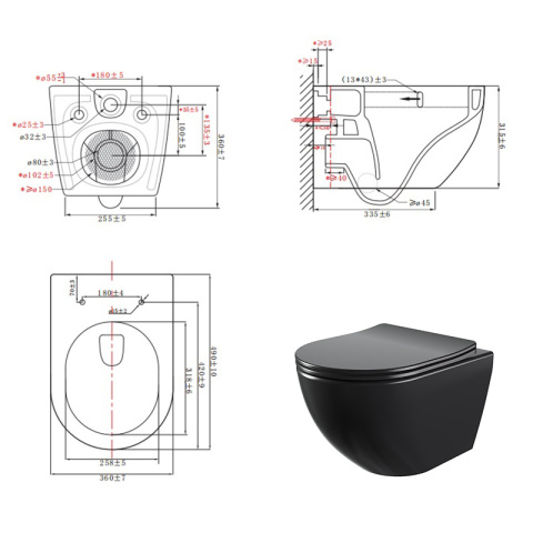 MISKA WC WISZĄCA TORNADO NERO-MTB-03 CZARNA DESKA WOLNOOPADAJĄCA DUROPLAST MISKA WC WISZĄCA TORNADO NERO-MTB-03 CZARNA DESKA WOLNOOPADAJĄCA DUROPLAST
