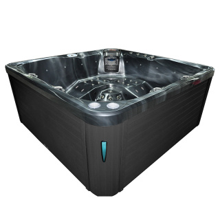 JACUZZI OGRODOWE WANNA SPA750 CZARNA FALA OBUDOWA ANTRACYT 200x200 CM