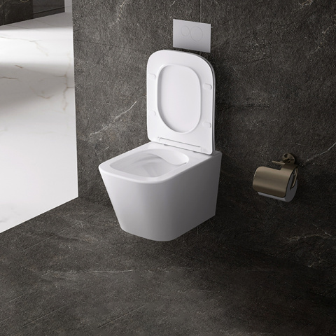 MISKA WC WISZĄCA RIMLESS AQUA-WH-03 BIAŁA DESKA WOLNOOPADAJĄCA DUROPLAST MISKA WC WISZĄCA RIMLESS AQUA-WH-03 BIAŁA DESKA WOLNOOPADAJĄCA DUROPLAST