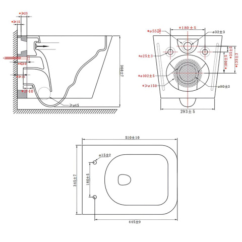 MISKA WC WISZĄCA RIMLESS AQUA-WH-03 BIAŁA DESKA WOLNOOPADAJĄCA DUROPLAST MISKA WC WISZĄCA RIMLESS AQUA-WH-03 BIAŁA DESKA WOLNOOPADAJĄCA DUROPLAST