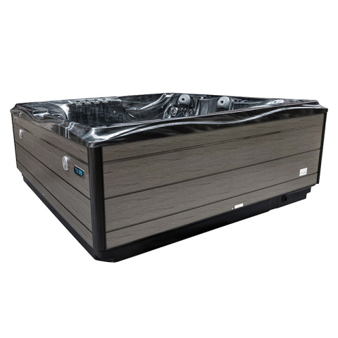 JACUZZI OGRODOWE WANNA SPA748 CZARNA FALA OBUDOWA SZARA DESKA F24 230x230 CM