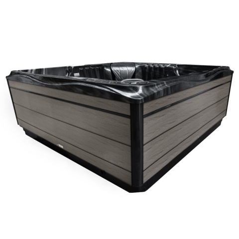 JACUZZI OGRODOWE WANNA SPA748 CZARNA FALA OBUDOWA SZARA DESKA F24 230x230 CM