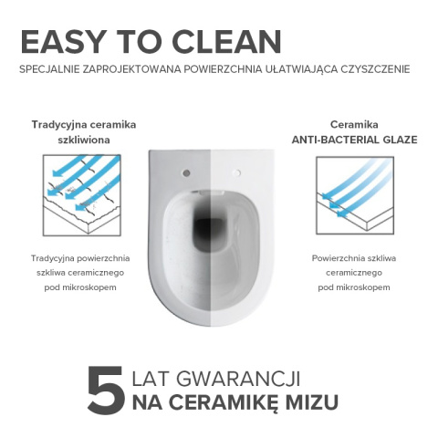 MISKA WC WISZĄCA RIMLESS MIZU-BL-RIM-02 CZARNA DESKA WOLNOOPADAJĄCA DUROPLAST