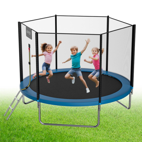 TRAMPOLINA OGRODOWA DLA DZIECI SKY 10FT CZARNO/NIEBIESKA 305 CM