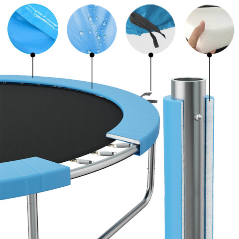 TRAMPOLINA OGRODOWA DLA DZIECI SKY 10FT CZARNO/NIEBIESKA 305 CM