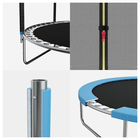TRAMPOLINA OGRODOWA DLA DZIECI SKY 10FT CZARNO/NIEBIESKA 305 CM