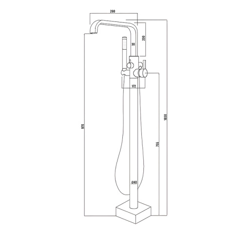 BATERIA ŁAZIENKOWA WOLNOSTOJĄCA F2036A CHROM