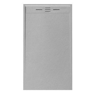 BRODZIK PRYSZNICOWY KAMIENNY PROSTOKĄTNY SLIM DEKO SZARY 100x80 CM