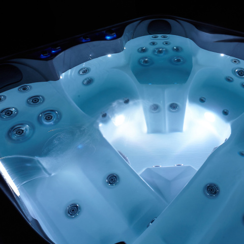 JACUZZI OGRODOWE WANNA SPA751 BIAŁY MARMUR OBUDOWA ANTRACYT 210x210 CM JACUZZI OGRODOWE WANNA SPA751 BIAŁY MARMUR OBUDOWA ANTRACYT 210x210 CM