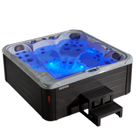 JACUZZI OGRODOWE WANNA SPA751 BIAŁY MARMUR OBUDOWA ANTRACYT 210x210 CM JACUZZI OGRODOWE WANNA SPA751 BIAŁY MARMUR OBUDOWA ANTRACYT 210x210 CM