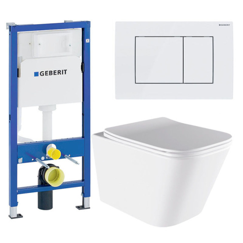 ZESTAW PODTYNKOWY WC STELAŻ GEBERIT DUOFIX MISKA AQUA-WH-03 PRZYCISK DELTA 30 BIAŁY ZESTAW PODTYNKOWY WC STELAŻ GEBERIT DUOFIX MISKA AQUA-WH-03 PRZYCISK DELTA 30 BIAŁY